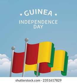 vector graphic of Guinea Independence Day good for Guinea Independence Day celebration. flat design. flyer design.flat illustration.