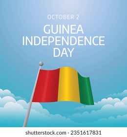 vector graphic of Guinea Independence Day good for Guinea Independence Day celebration. flat design. flyer design.flat illustration.