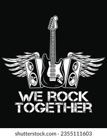 vector graphic of guitar rock perfect for poster, background , sticker , flyer and merchandise