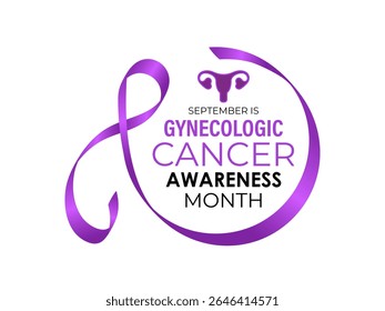  Vector graphic of Gynecologic Cancer Awareness Month is Unite to Educate, Empower, and Save Lives. Increase awareness of cervical, ovarian, uterine, vaginal, and vulvar cancers. Banner poster, social