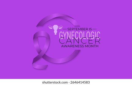  Vector graphic of Gynecologic Cancer Awareness Month is Unite to Educate, Empower, and Save Lives. Increase awareness of cervical, ovarian, uterine, vaginal, and vulvar cancers. Banner poster, social