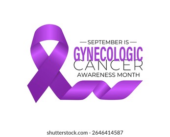  Vector graphic of Gynecologic Cancer Awareness Month is Unite to Educate, Empower, and Save Lives. Increase awareness of cervical, ovarian, uterine, vaginal, and vulvar cancers. Banner poster, social