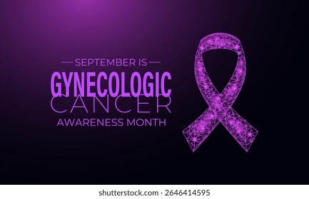  Vector graphic of Gynecologic Cancer Awareness Month is Unite to Educate, Empower, and Save Lives. Increase awareness of cervical, ovarian, uterine, vaginal, and vulvar cancers. Banner poster, social