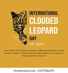 Vector graphic of half leopard head illustration with copy space area suitable for international clouded leopard day celebration