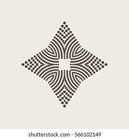 Vector graphic halfton elements. Vector design element. Geometric fashion pattern. Vector star, snowflake, round pattern