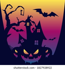 Vector graphic of halloween good for global halloween celebration. flat design. flyer design.flat illustration.