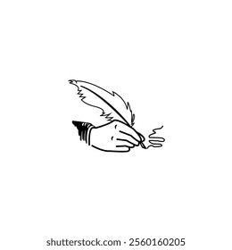 Vector graphic of Hand drawn Quill Pen Sketch Illustration Engrave Line Art Vector Vintage Style Wood Carving

