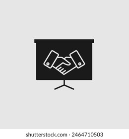 Vector graphic of handshake icon, illustration sign and symbol for business agreements and partnerships.