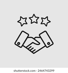 Vector graphic of handshake icon, illustration sign and symbol for business agreements and partnerships
