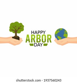 vector graphic of happy arbour day good for happy arbour day celebration. flat design. flyer design.flat illustration.