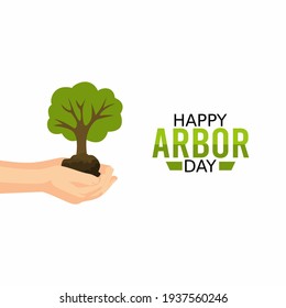 vector graphic of happy arbour day good for happy arbour day celebration. flat design. flyer design.flat illustration.