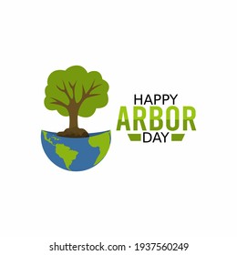 vector graphic of happy arbour day good for happy arbour day celebration. flat design. flyer design.flat illustration.