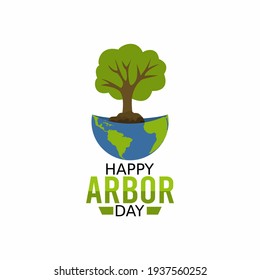 vector graphic of happy arbour day good for happy arbour day celebration. flat design. flyer design.flat illustration.