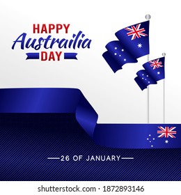 vector graphic of happy Australia day good for national Australia day celebration. flat design. flyer design.flat illustration.