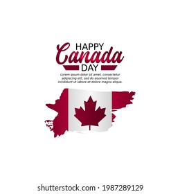 vector graphic of happy Canada day good for Canada day celebration. flat design. flyer design.flat illustration.