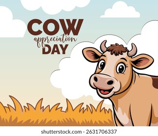 Vector Graphic of happy cow appreciation day illustration,