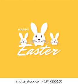 vector graphic of happy easter rabbit greetings