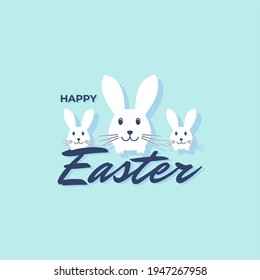 vector graphic of happy easter rabbit greetings