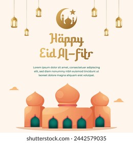 Vektor-Grafik von Happy Eid al-Fitr ideal für Eid al-Fitr Feier.