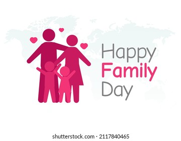 vector graphic of happy family day good for family day celebration. flat design. flyer design.flat illustration.