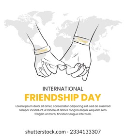 Vector graphic of Happy Friendship Day, creative concept with line art illustration