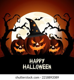 vector graphic of happy halloween good for halloween celebration. flat design. flyer design.flat illustration.