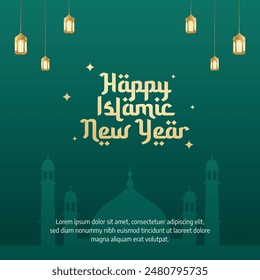 Vektorgrafik Grafik von Happy Islamic Neu Year ideal für Happy Islamic Neu Year Feier 