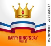 vector graphic of happy king's day good for king's day celebration. flat design. flyer design.flat illustration.