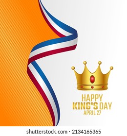 vector graphic of happy king's day good for king's day celebration. flat design. flyer design.flat illustration.