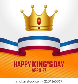 vector graphic of happy king's day good for king's day celebration. flat design. flyer design.flat illustration.