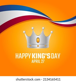 vector graphic of happy king's day good for king's day celebration. flat design. flyer design.flat illustration.