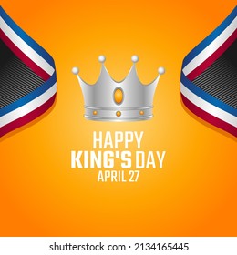 vector graphic of happy king's day good for king's day celebration. flat design. flyer design.flat illustration.