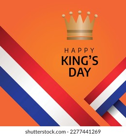 vector graphic of happy king's day good for king's day celebration. flat design. flyer design.flat illustration.