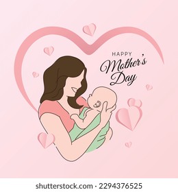 vector graphic of happy mother's day good for mother's day celebration. flat design. flyer design.flat illustration.