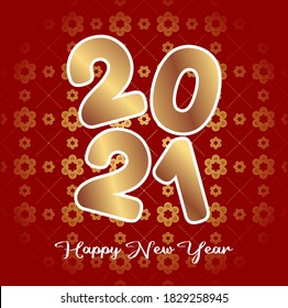 Vector graphic of happy new year 2021 good for new year 2021 celebration. flat design. flyer design.flat illustration.