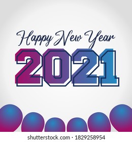 Vector graphic of happy new year 2021 good for new year 2021 celebration. flat design. flyer design.flat illustration.