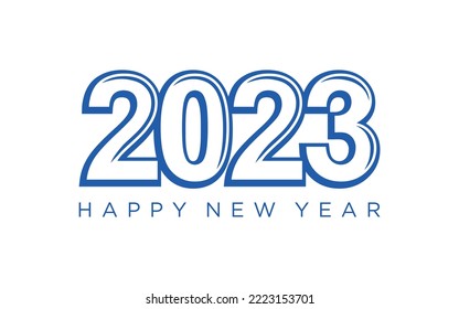 Gráfica vectorial de la plantilla de diseño del logotipo del año nuevo feliz 2023
