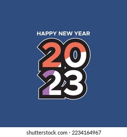 vector graphic of happy new year 2023 logo