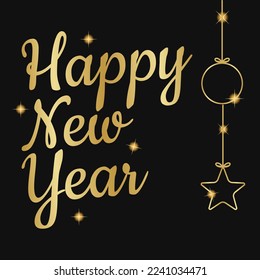 vector graphic of Happy new year good for new year celebration. flat design. flyer design.flat illustration.