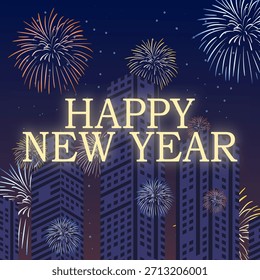 Gráfico vetorial de Feliz Ano Novo ideal para a celebração de Feliz Ano Novo.
