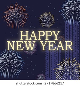 gráfico vetorial de Feliz Ano Novo ideal para a celebração de Feliz Ano Novo