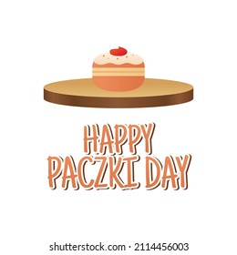 vector graphic of happy paczki day good for happy paczki day celebration. flat design. flyer design.flat illustration.