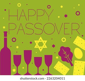 Vector graphic with Happy Passover message