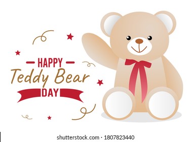 vector graphic of happy teddy bear day good for happy teddy bear day celebration. flat design. flyer design.flat illustration.	
