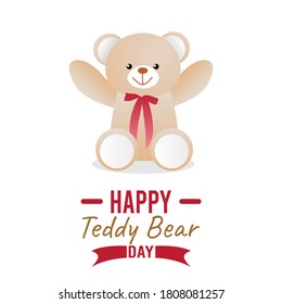 vector graphic of happy teddy bear day good for happy teddy bear day celebration. flat design. flyer design.flat illustration.