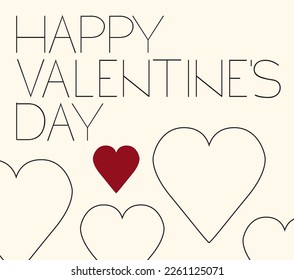 Vector graphic with happy Valentines message