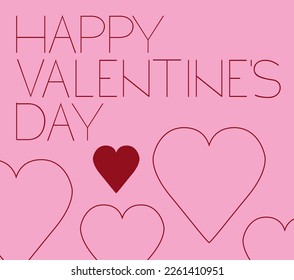 Vector graphic with happy Valentines message