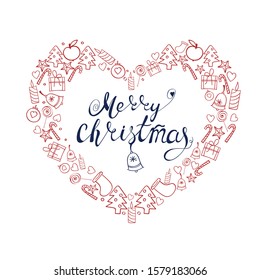 vector graphic heart with celebrate elements