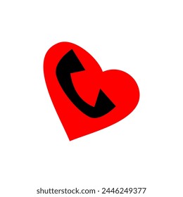 Vector graphic of heart icon logo with telephone. This vector is perfect for company logos, banners, templates, covers, decoration, business, covers and branding etc.