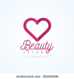 Vector graphic heart symbol with sample text for your company in vibrant colors